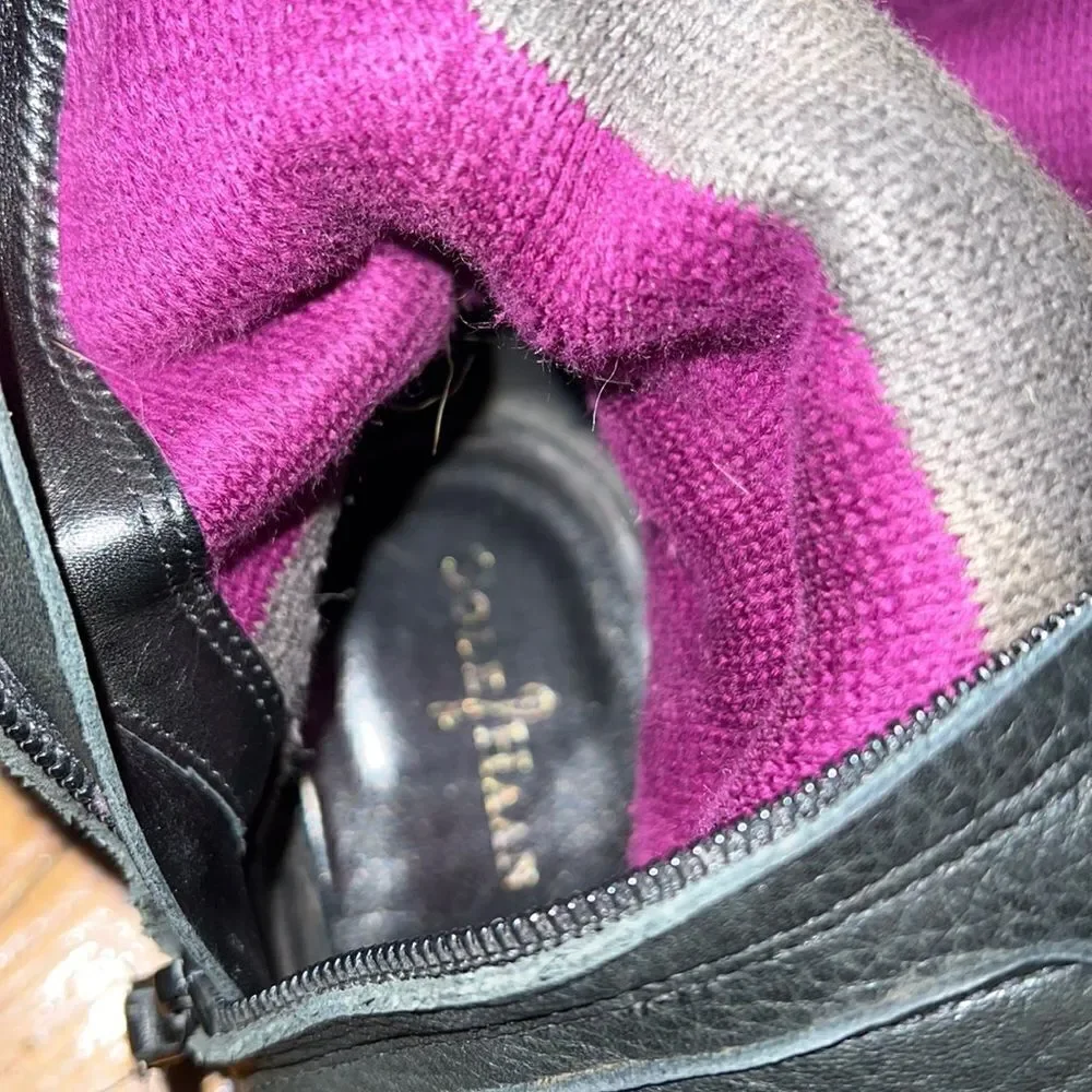 Cole Haan fleece lined leather knee high boots size 5.5‎